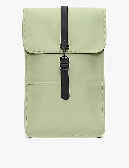 Flap-front waterproof shell backpack