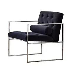 Sergio Aluminium Frame Velvet Armchair