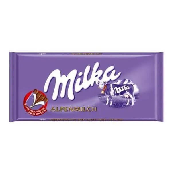 Milka Alpine Milk Chocolate Bar, 100g