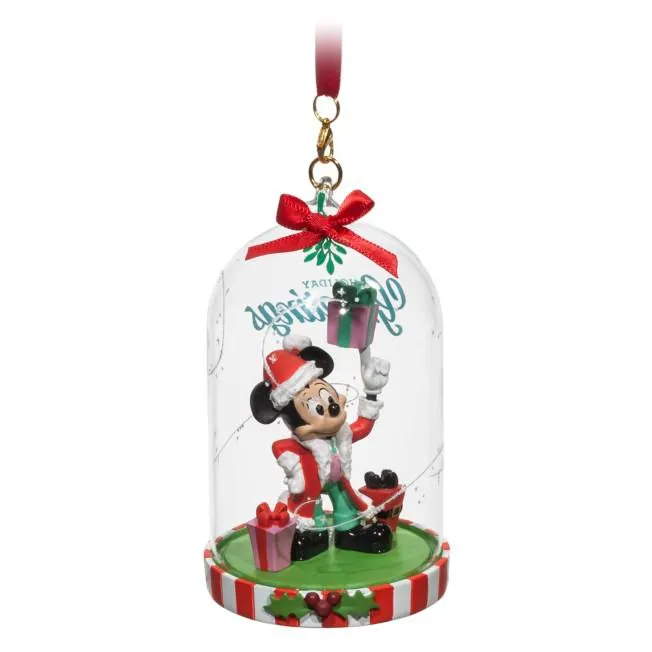 Mickey Mouse Festive Glass Ornament