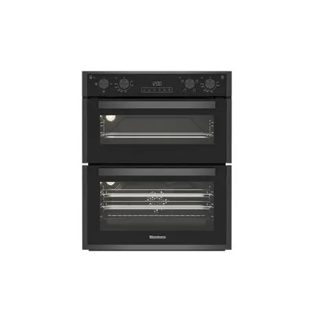 Blomberg ROTN9202DX 59.4cm Built-Under Electric Double Oven - Dark Steel