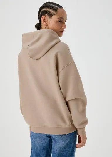 Beige New York Print Co Ord Hoodie - Small