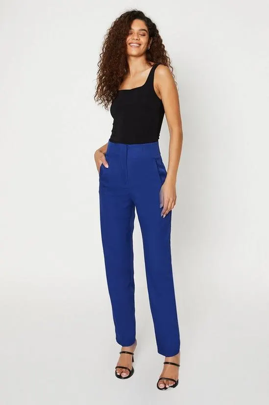 Tall Luxe High Waist Slim Leg Trousers