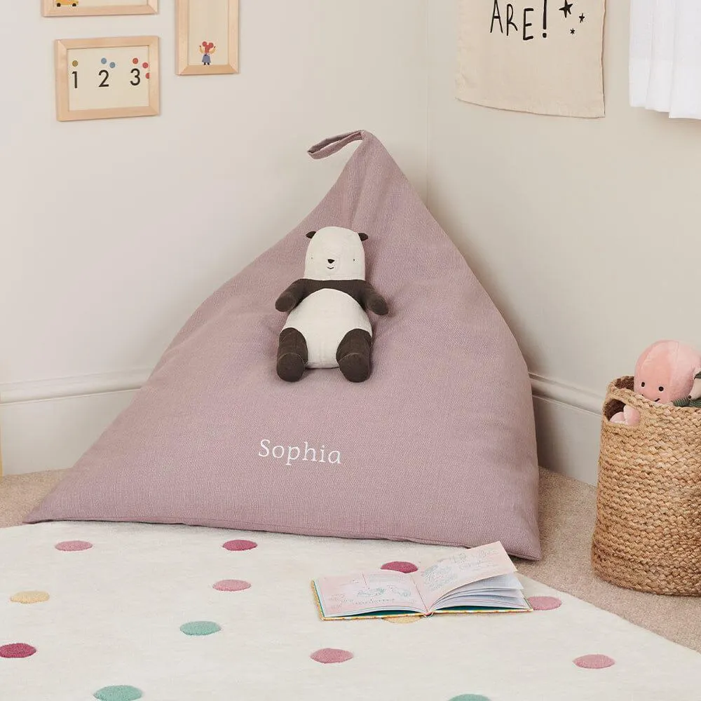 Personalised Plain Bean Bag, Rose Pink
