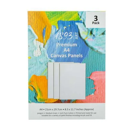 1893 A4 Canvas Board Pack of 3