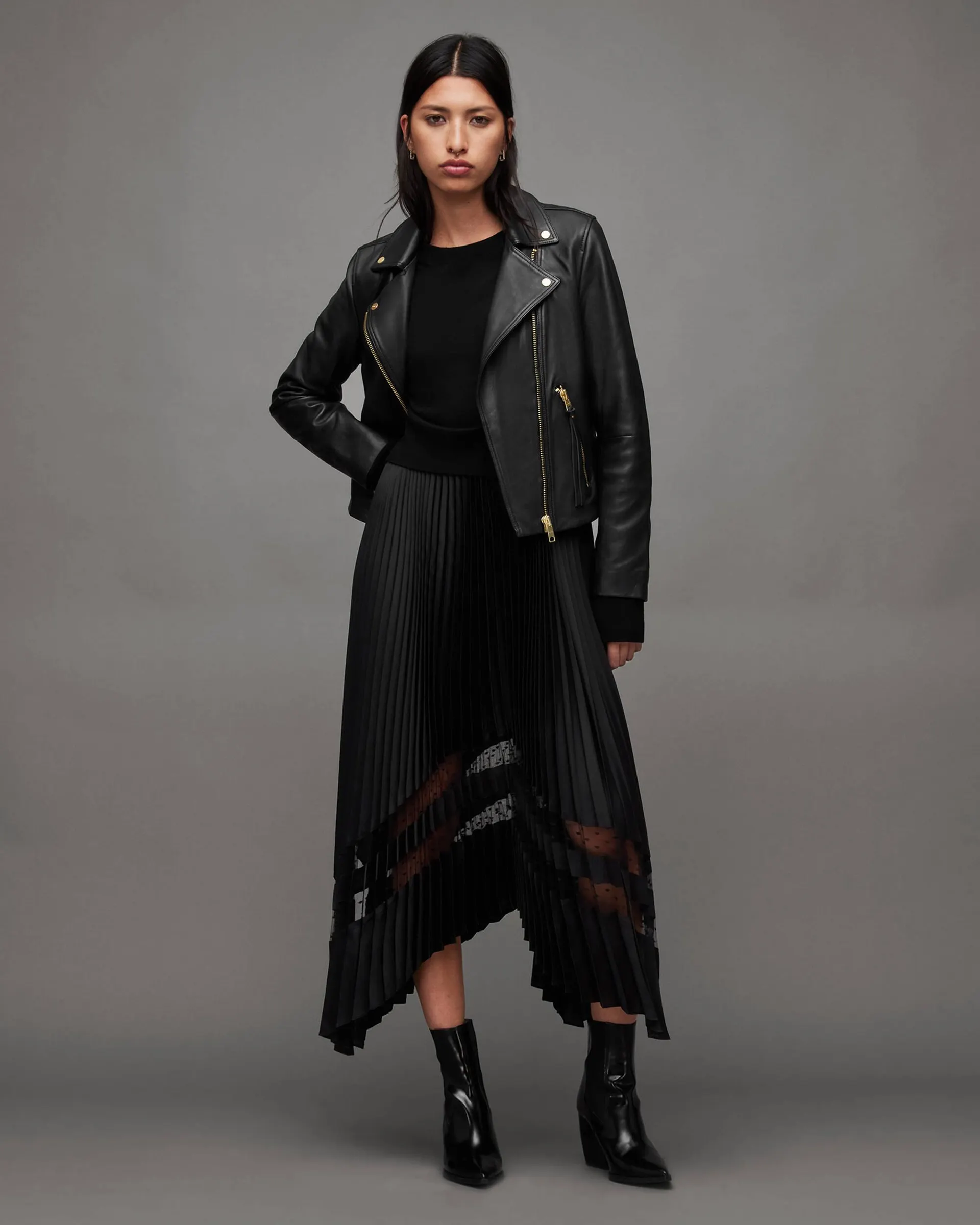 Nadia 2-In-1 Pleated Lace Midi Dress