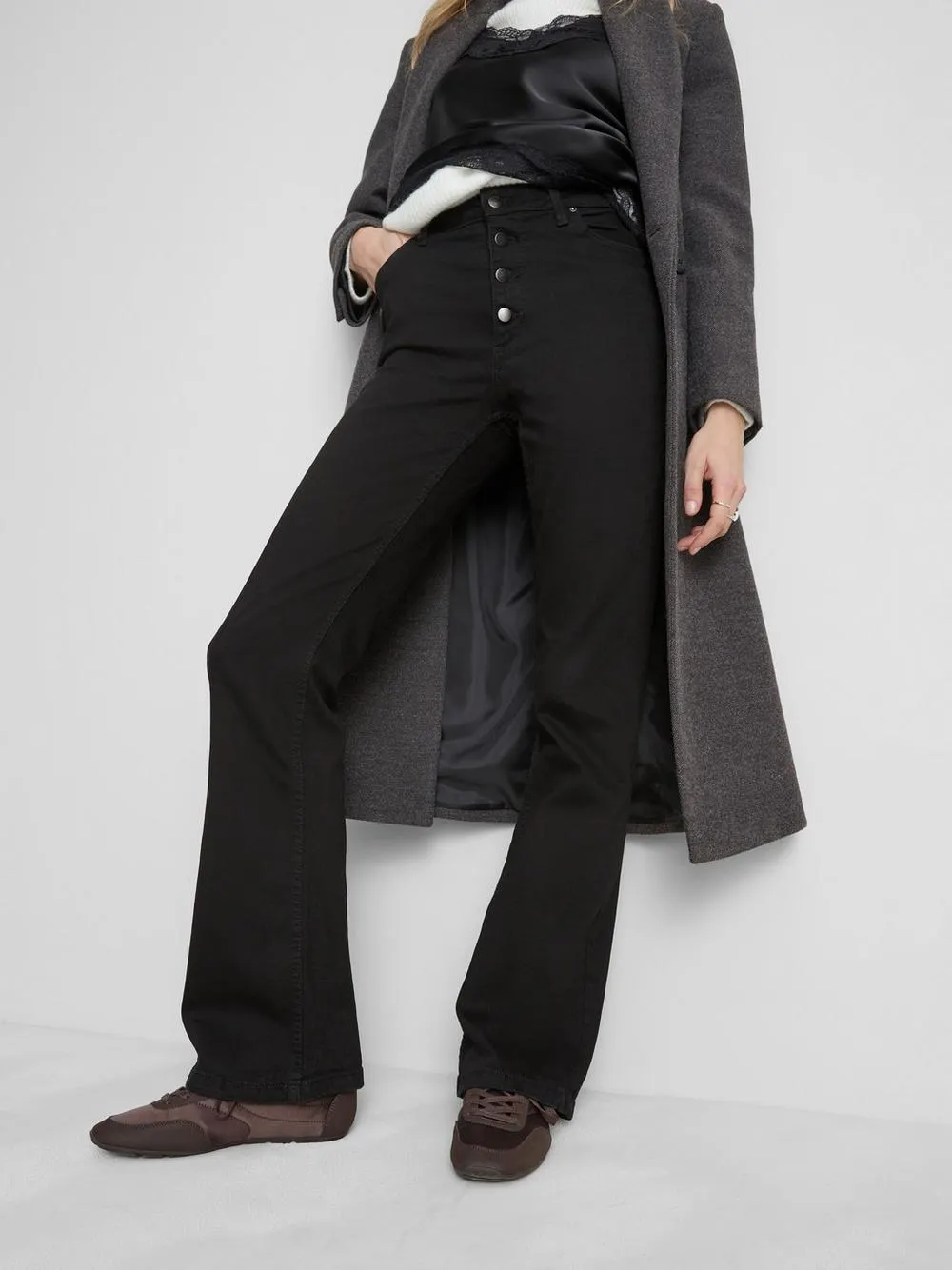 Mid Rise Cotton Bootcut Jeans