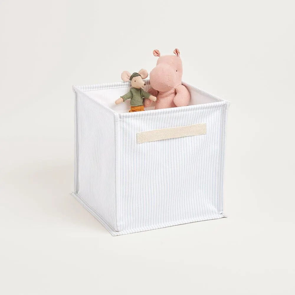 Canvas Storage Cube, Blue Stripe