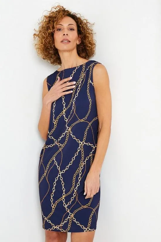 Tall Chain Sleeveless Jersey Shift Dress