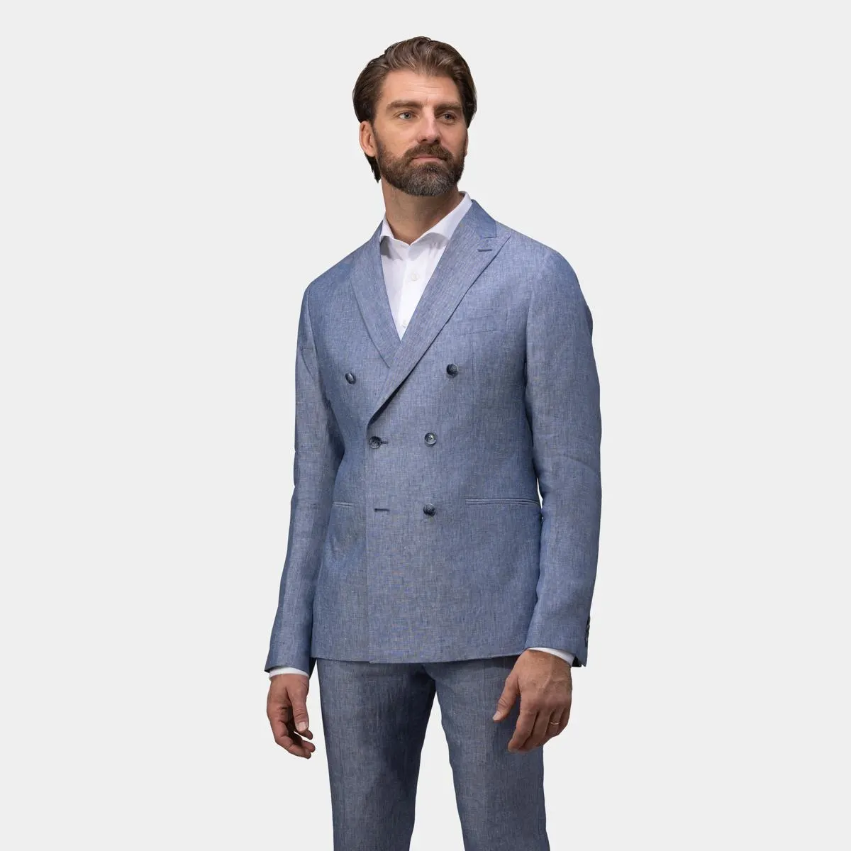 Denim blue two-piece suit