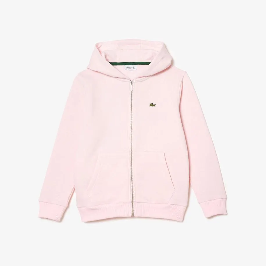 Kids' Lacoste Kangaroo Pocket Hooded Zippered Sweatshirt