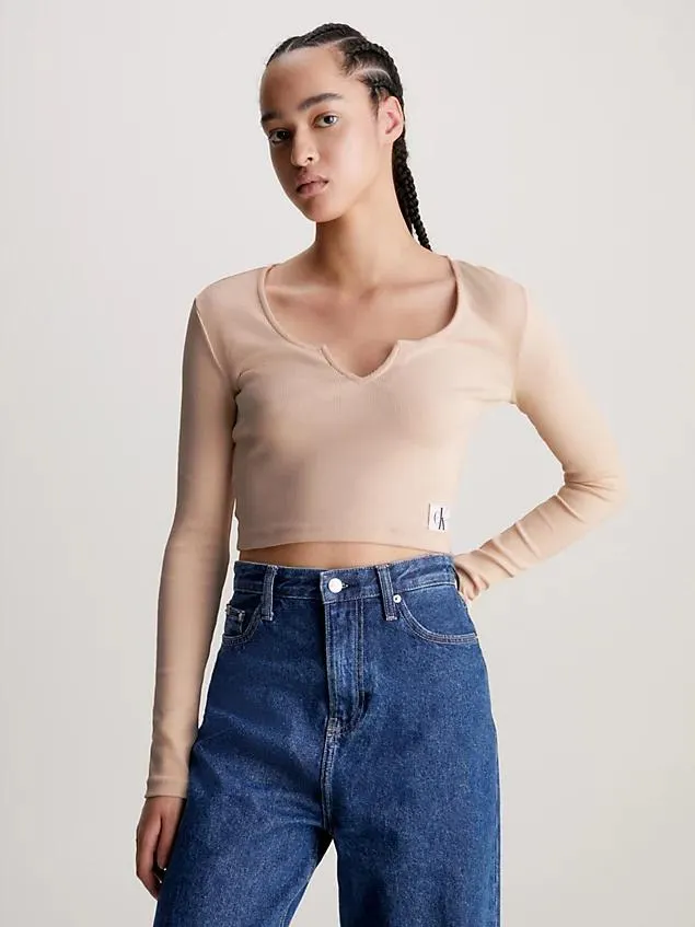 Slim Ribbed Long Sleeve Top