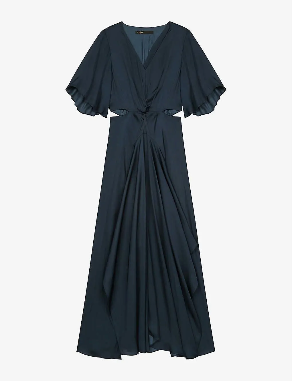 Reniline draped cut-out satin maxi dress