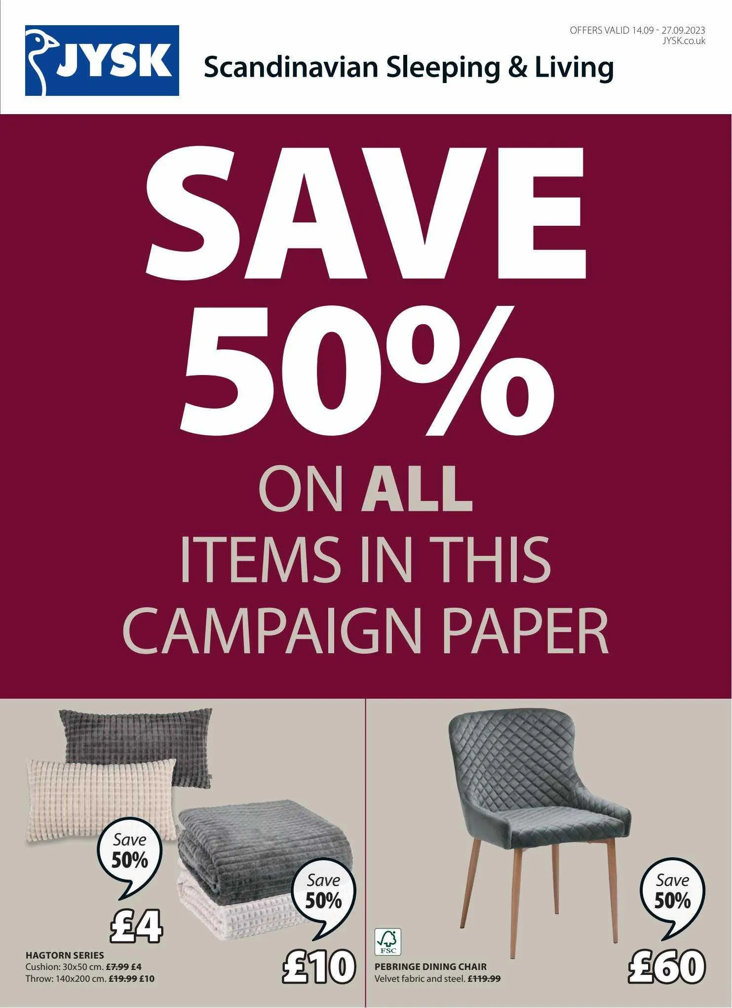 JYSK Catalog from 7 September to 20 September 2023 - Catalogue Page 1