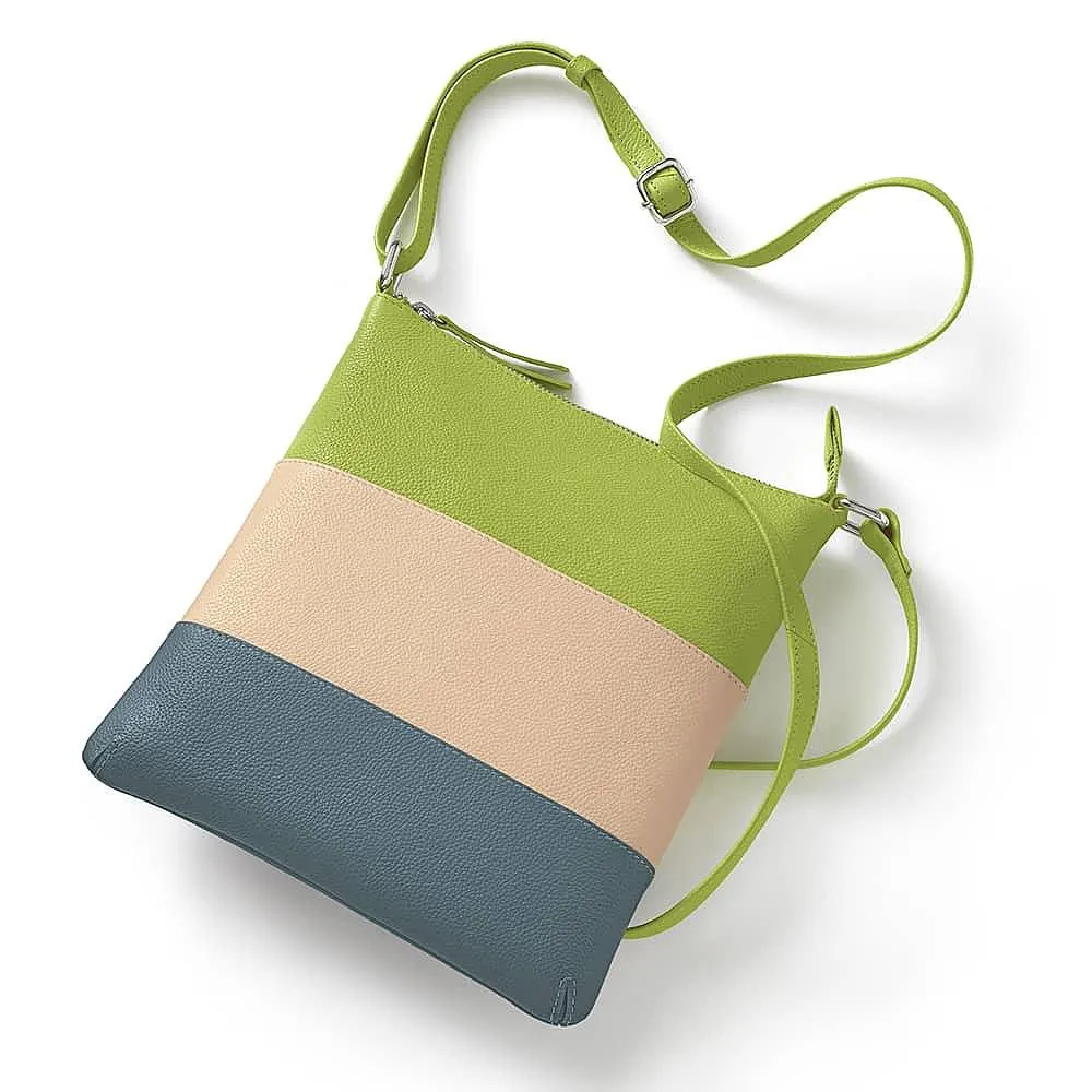 Lime on the Horizon Leather Cross-Body Bag