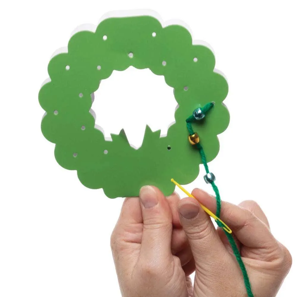 Christmas Wreath Bead Threading Card Kits