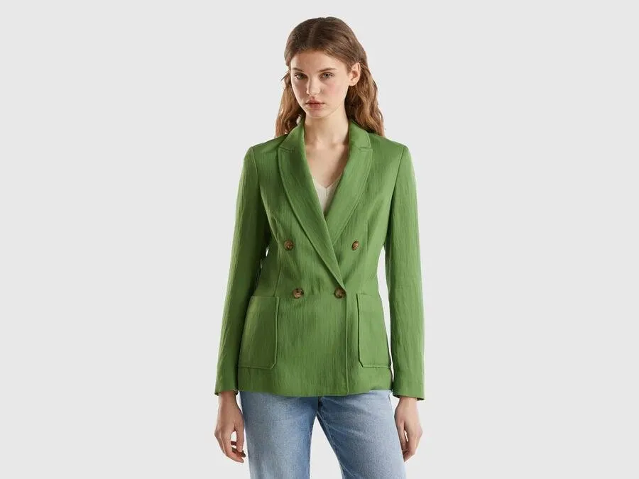 Double-breasted blazer in sustainable viscose blend
