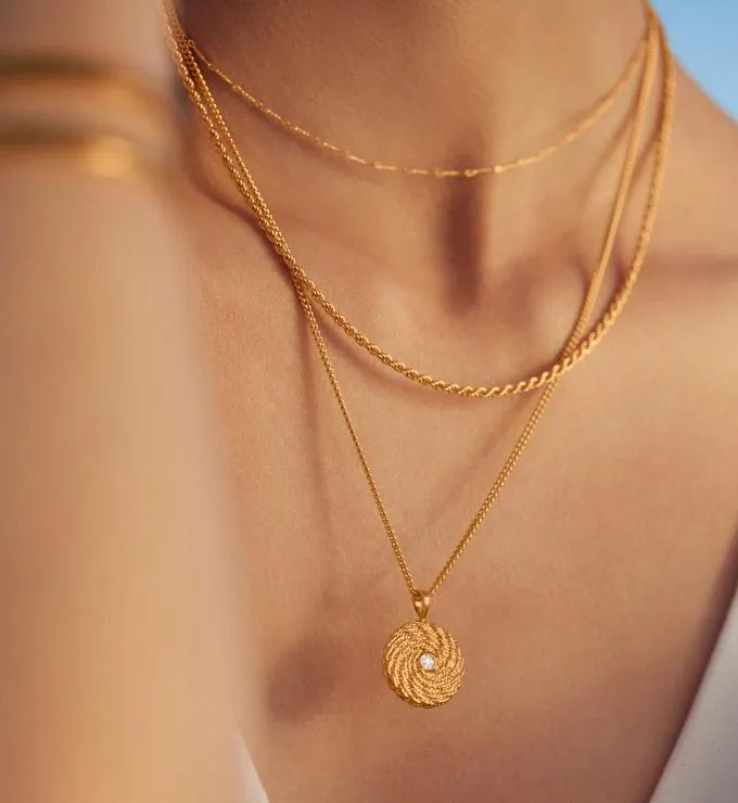 Corda Diamond Locket Curb, Fine Twist and Rope Chain Necklace Set