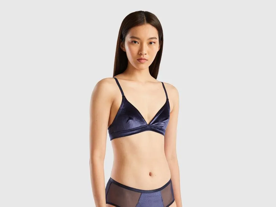 Velour triangle bra