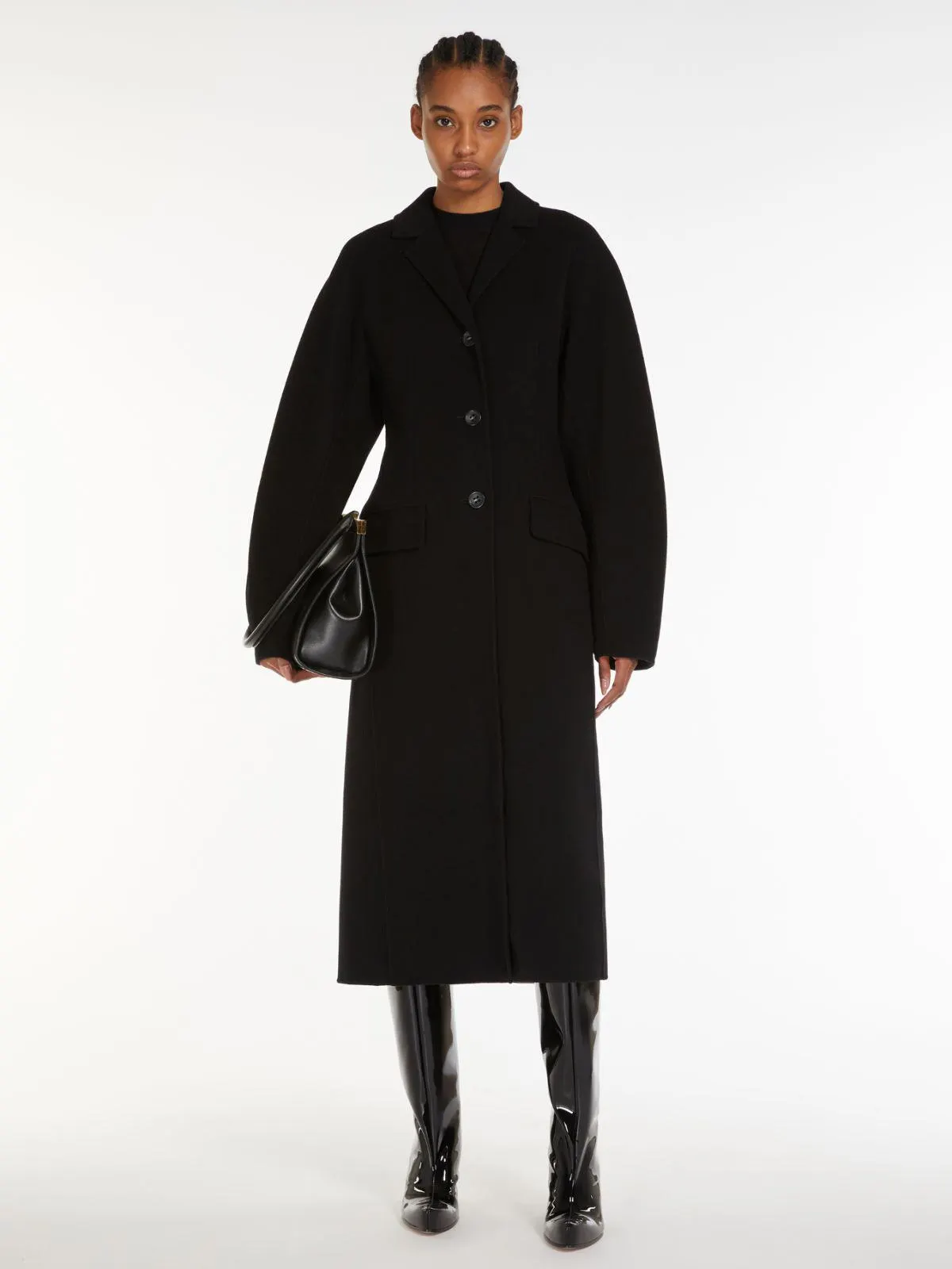 Slim-fit wool coat