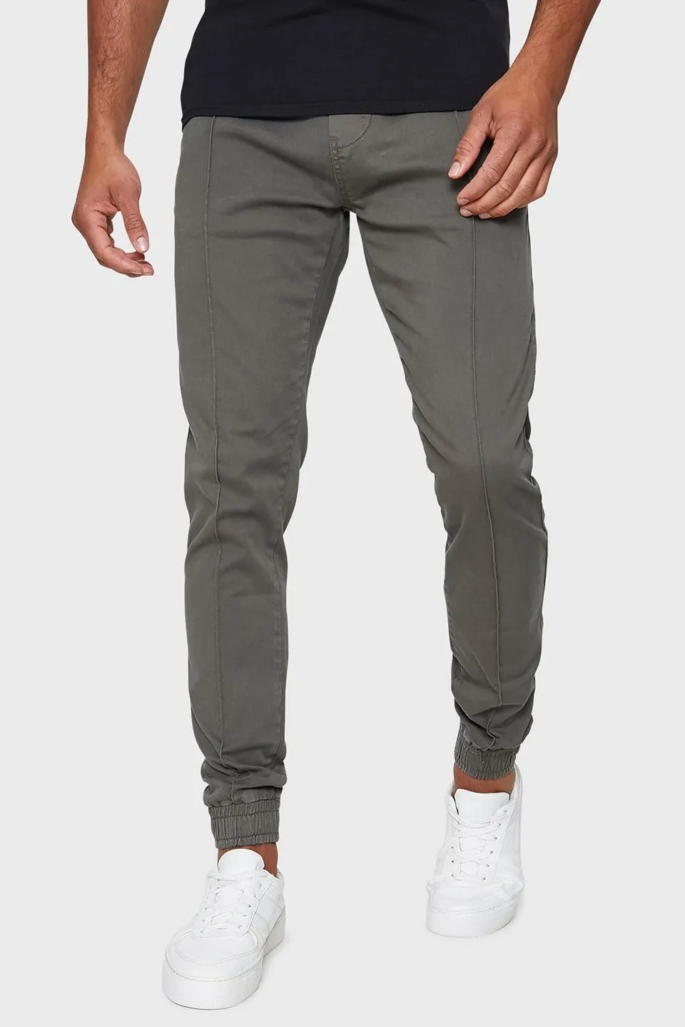'Metro' Cuffed Casual Trousers With Stretch