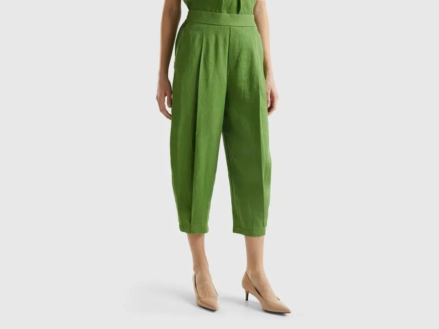 Trousers in pure linen