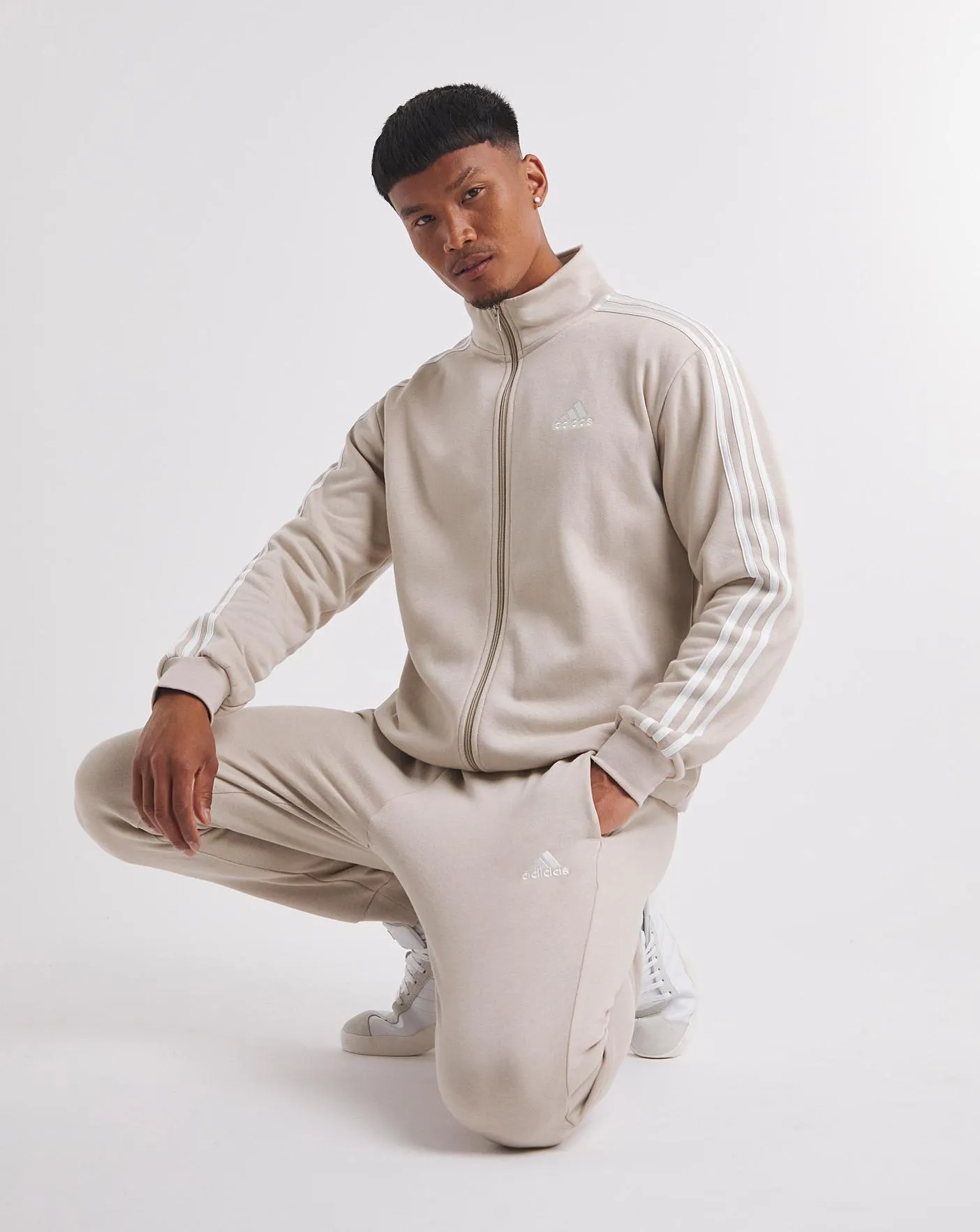 adidas 3 Stripes Fleece Tracksuit