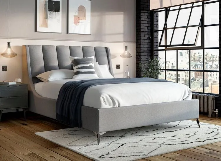 Enzo Velvet-Finish Ottoman Bed Frame