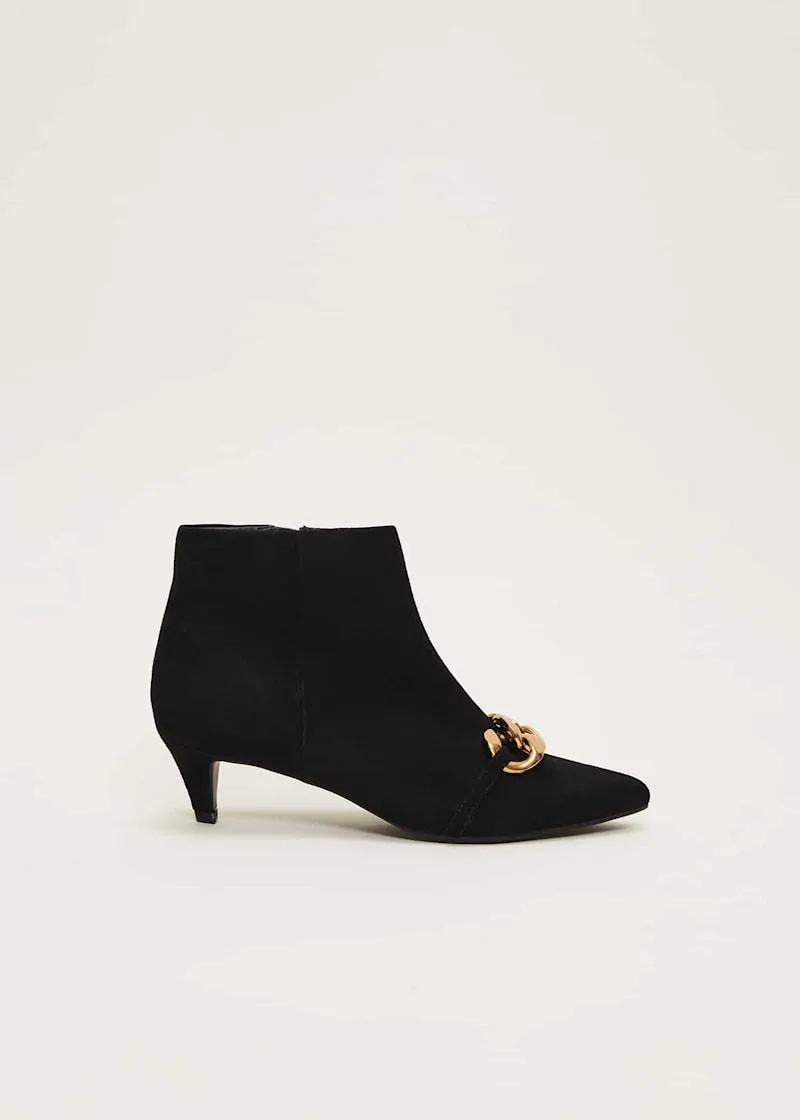 Chain Front Kitten Heel Boot