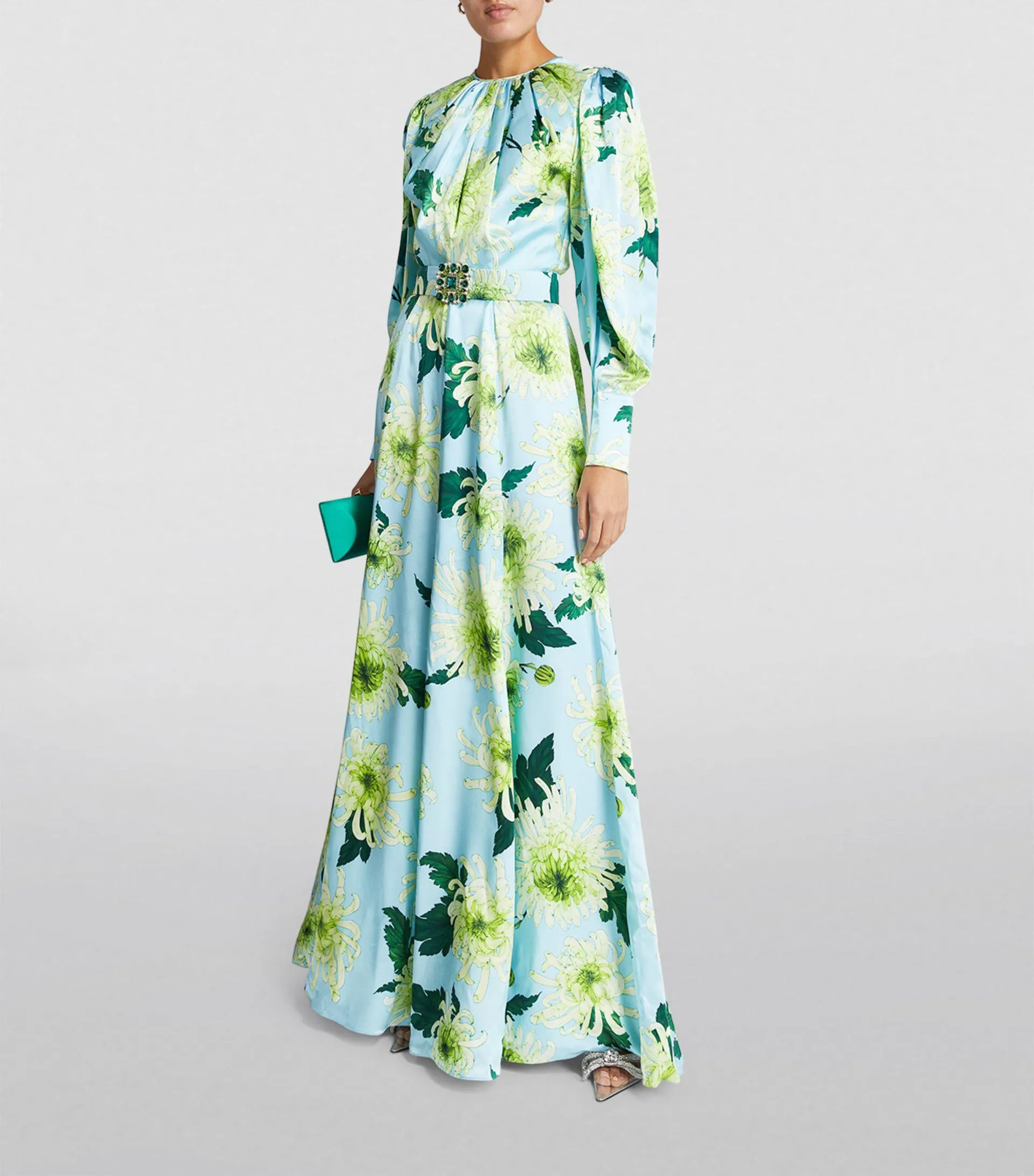 Floral Belted Gown