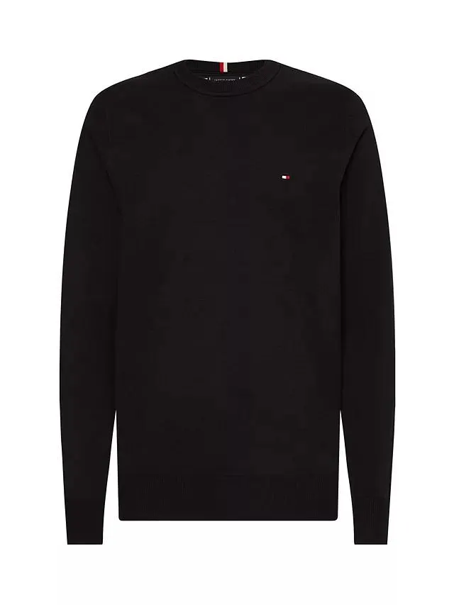 Tommy Hilfiger Organic Cotton Crew Neck Jumper, Black