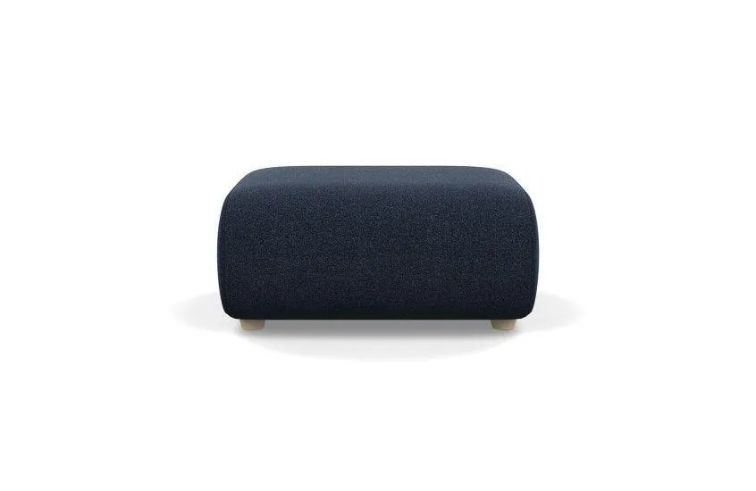 Lilli Ottoman Boucle Indigo Natural Beech Feet
