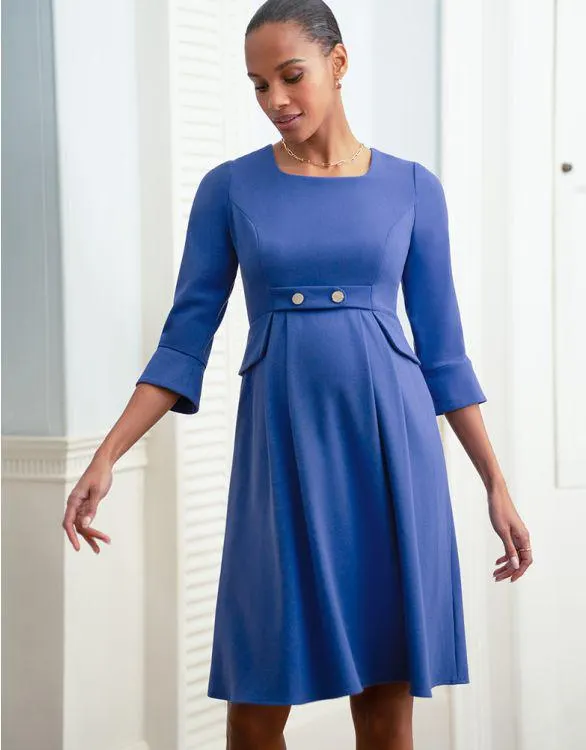 Royal Blue Tailored Maternity Dress