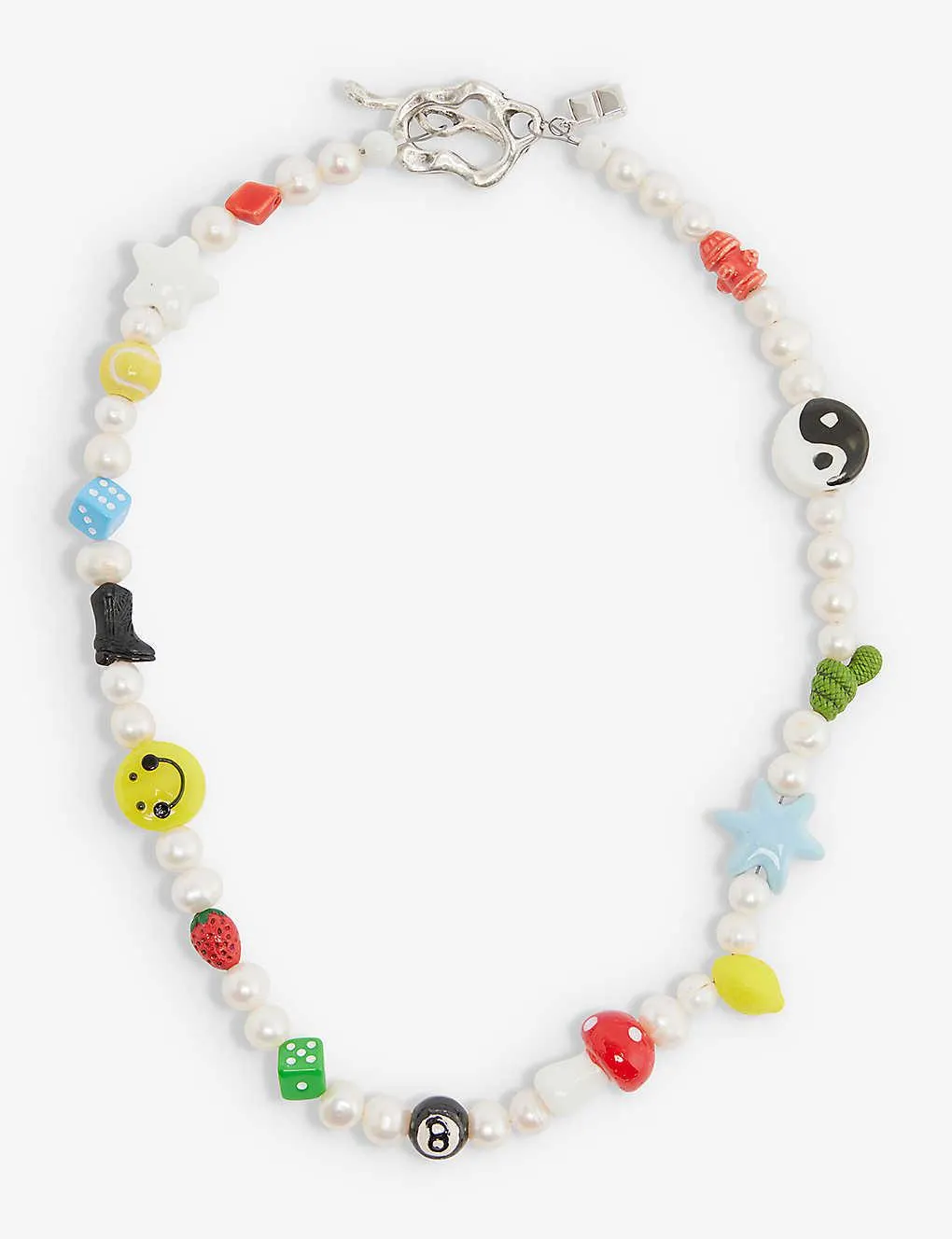 The Gabe pearl-embellished beaded necklace