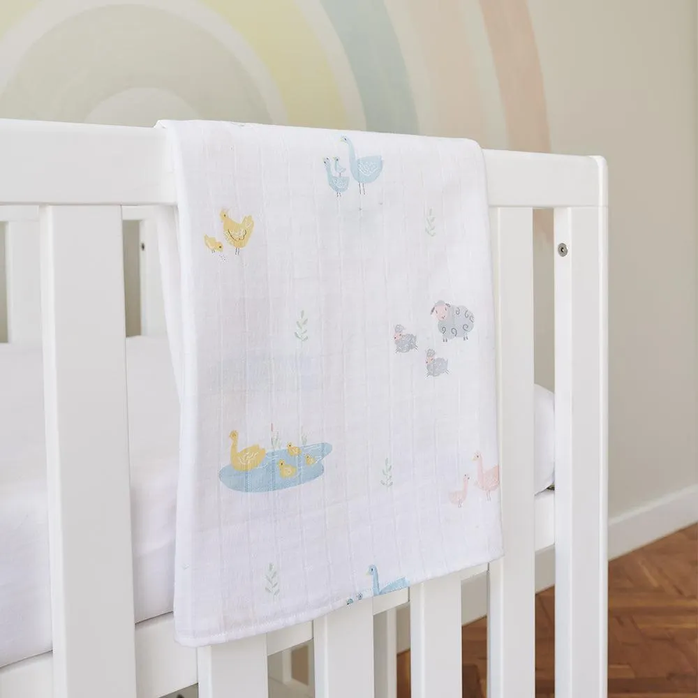 Cotton Muslin Cloths Set of 4, Day at the Farm