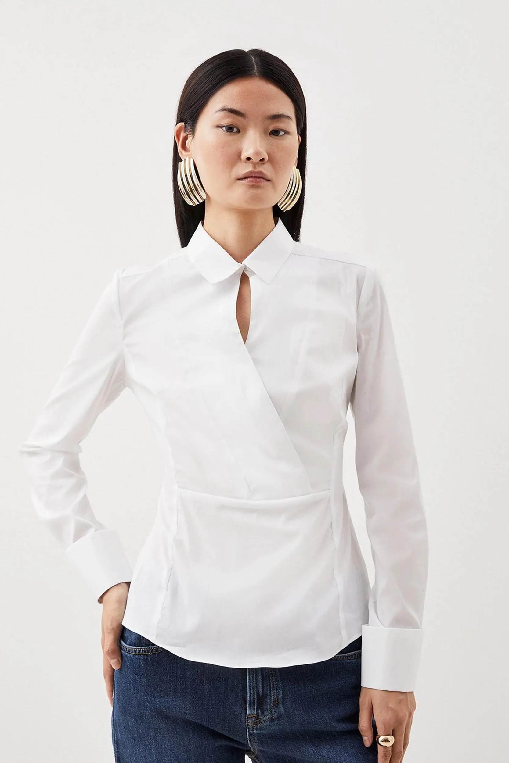 Wrap Front Tailored Shirt