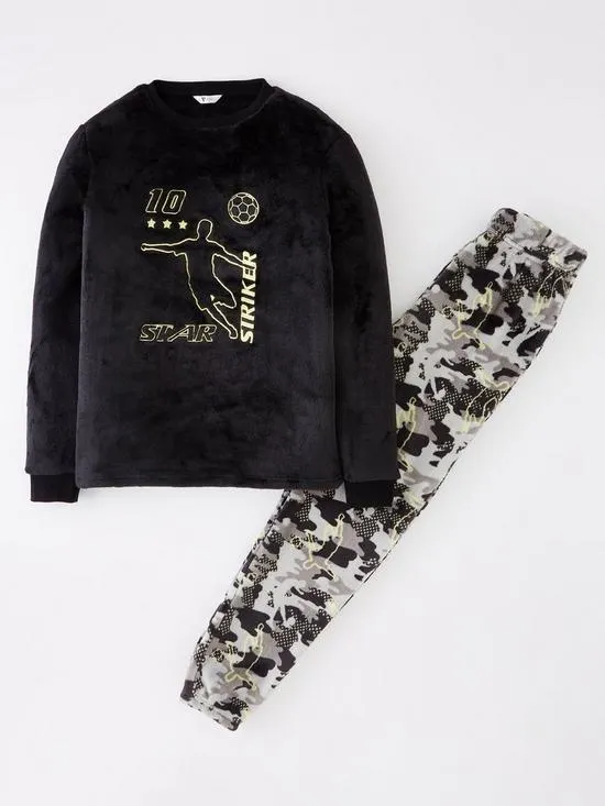 Boys 2 Piece Fleece Camo Football Lounge Set - Multi