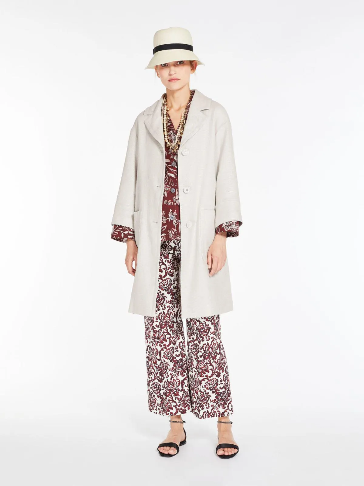Linen and cotton coat