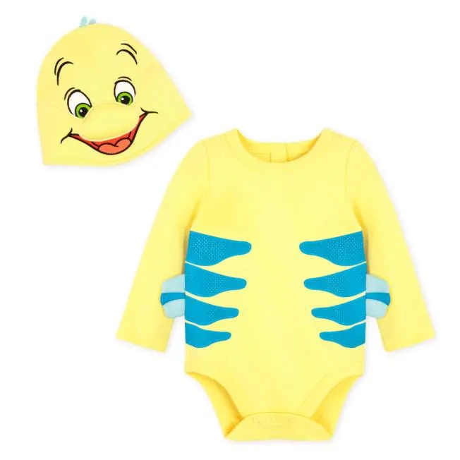 Flounder Baby Costume Bodysuit, The Little Mermaid