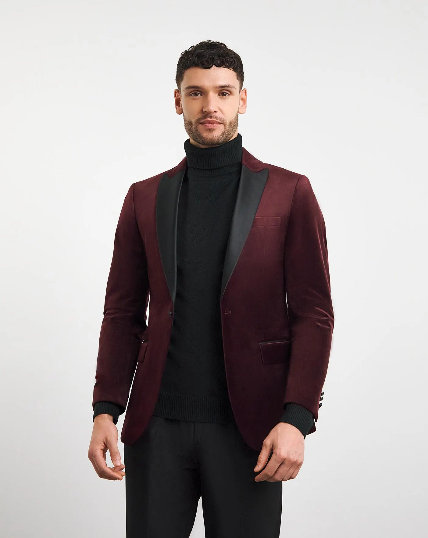 Velvet Satin Lapel Blazer