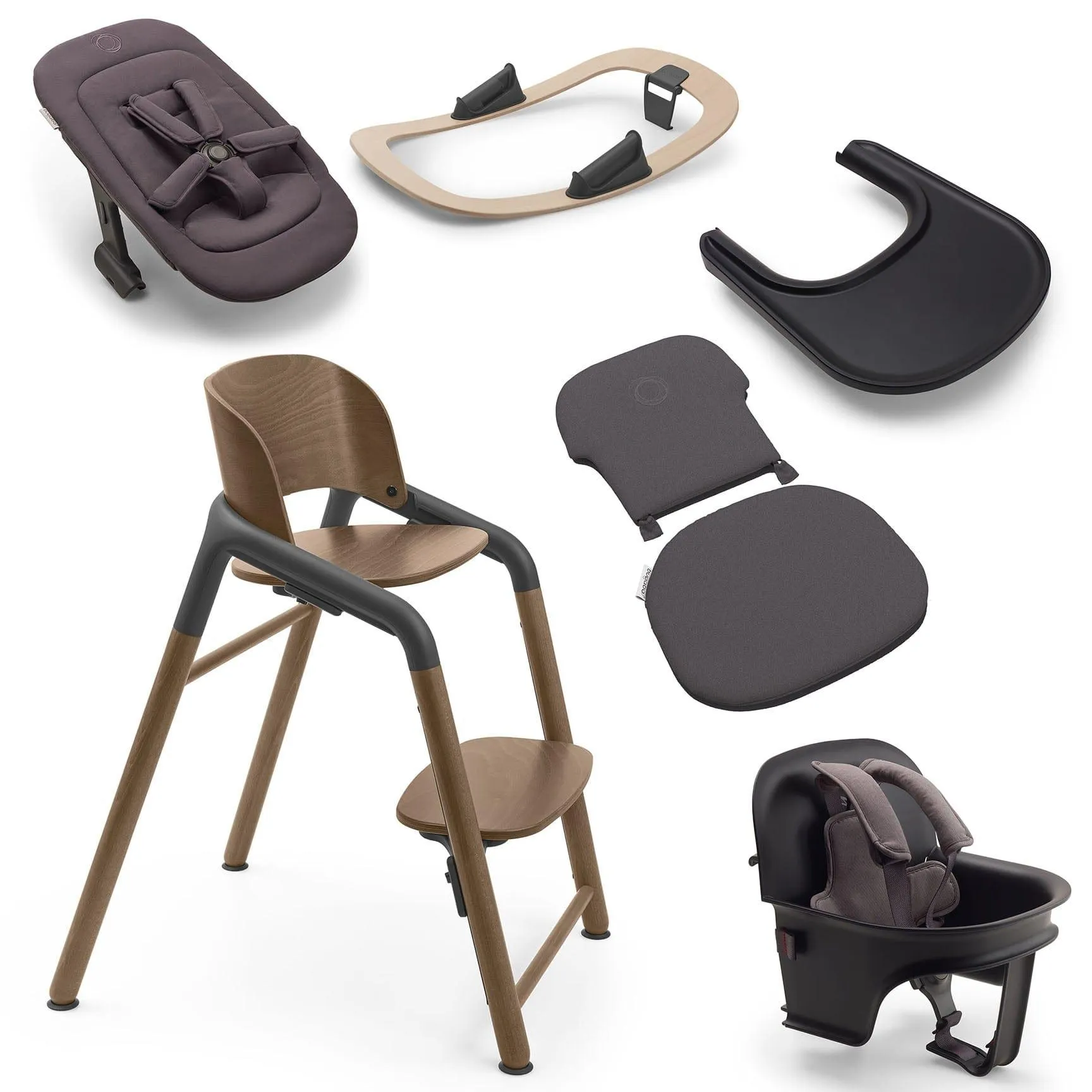 Bugaboo Giraffe Highchair Complete Newborn Bundle in Wood Grey