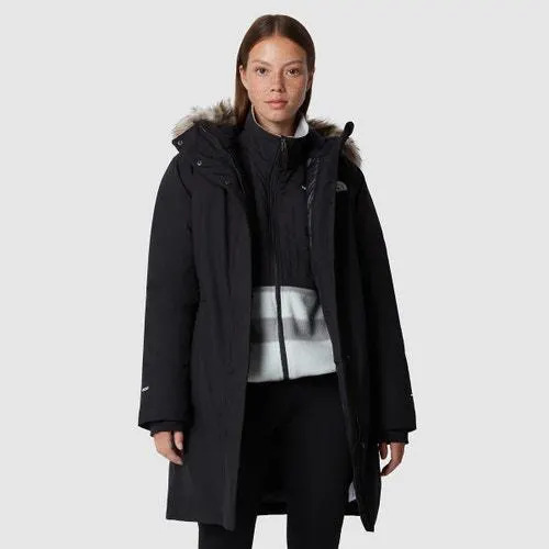 Arctic Hooded Long Parka with Faux Fur Trim