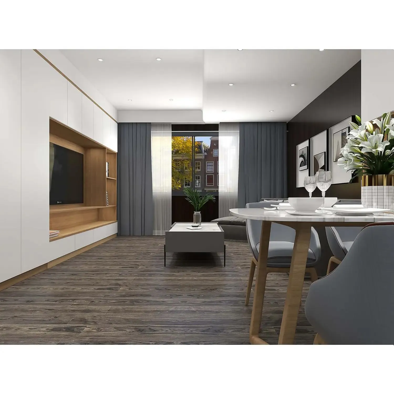 Rigid Core Luxury Vinyl Flooring Classic Walnut Plank