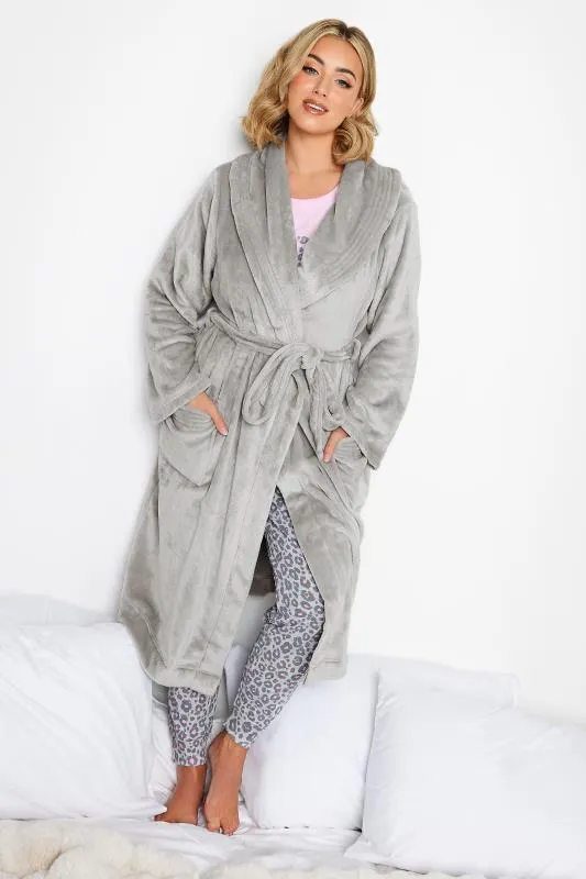 YOURS Curve Light Grey Essential Shawl Dressing Gown