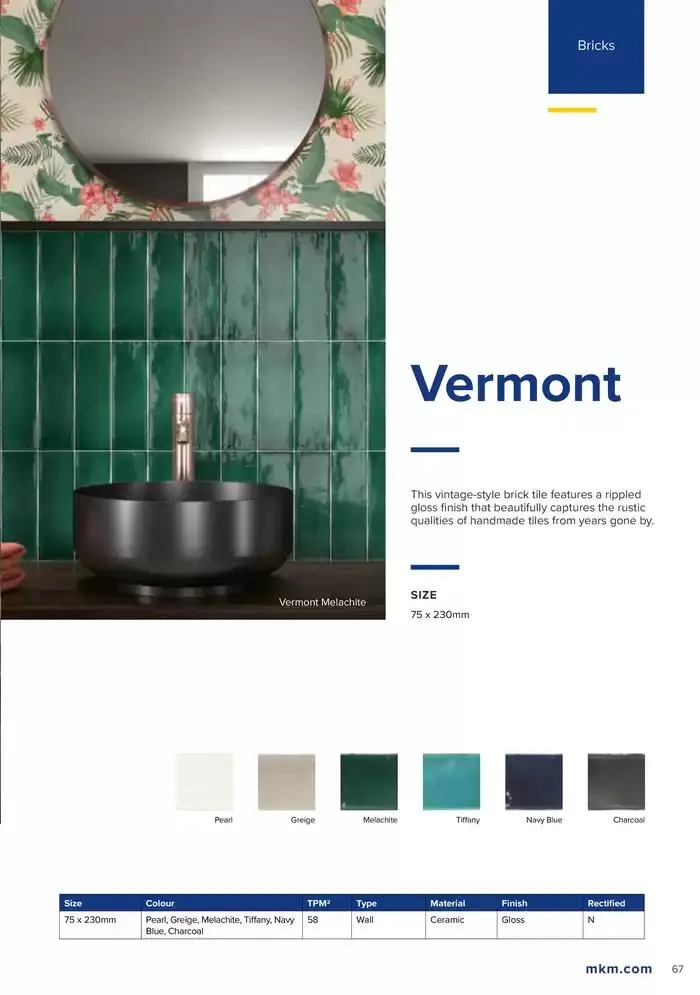 Tile Collection  from 14 January to 31 May 2025 - Catalogue Page 67