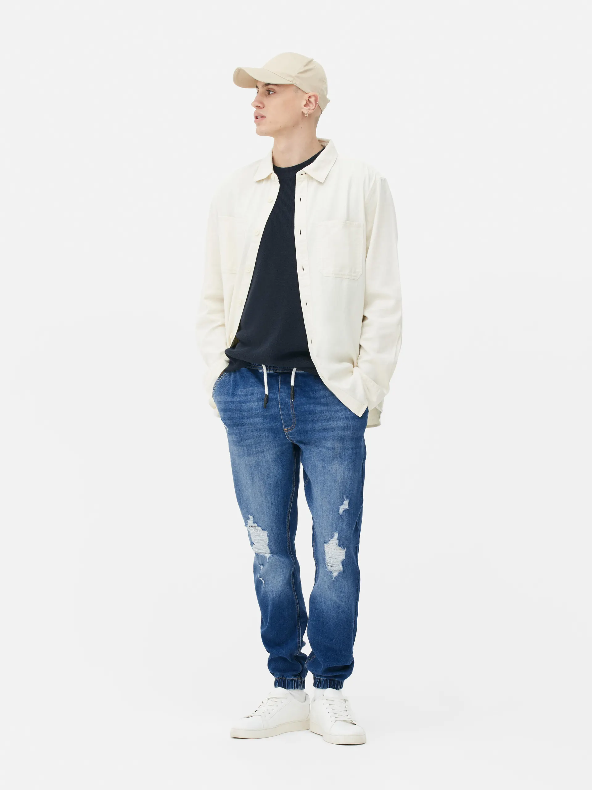 Denim Drawstring Joggers