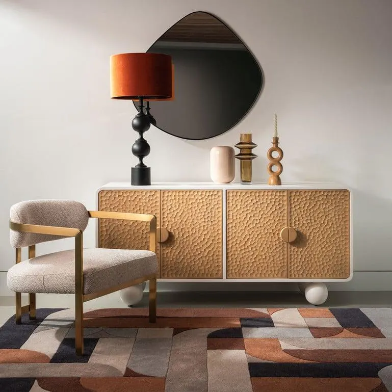 Textured Mango Wood 4 Door Sideboard