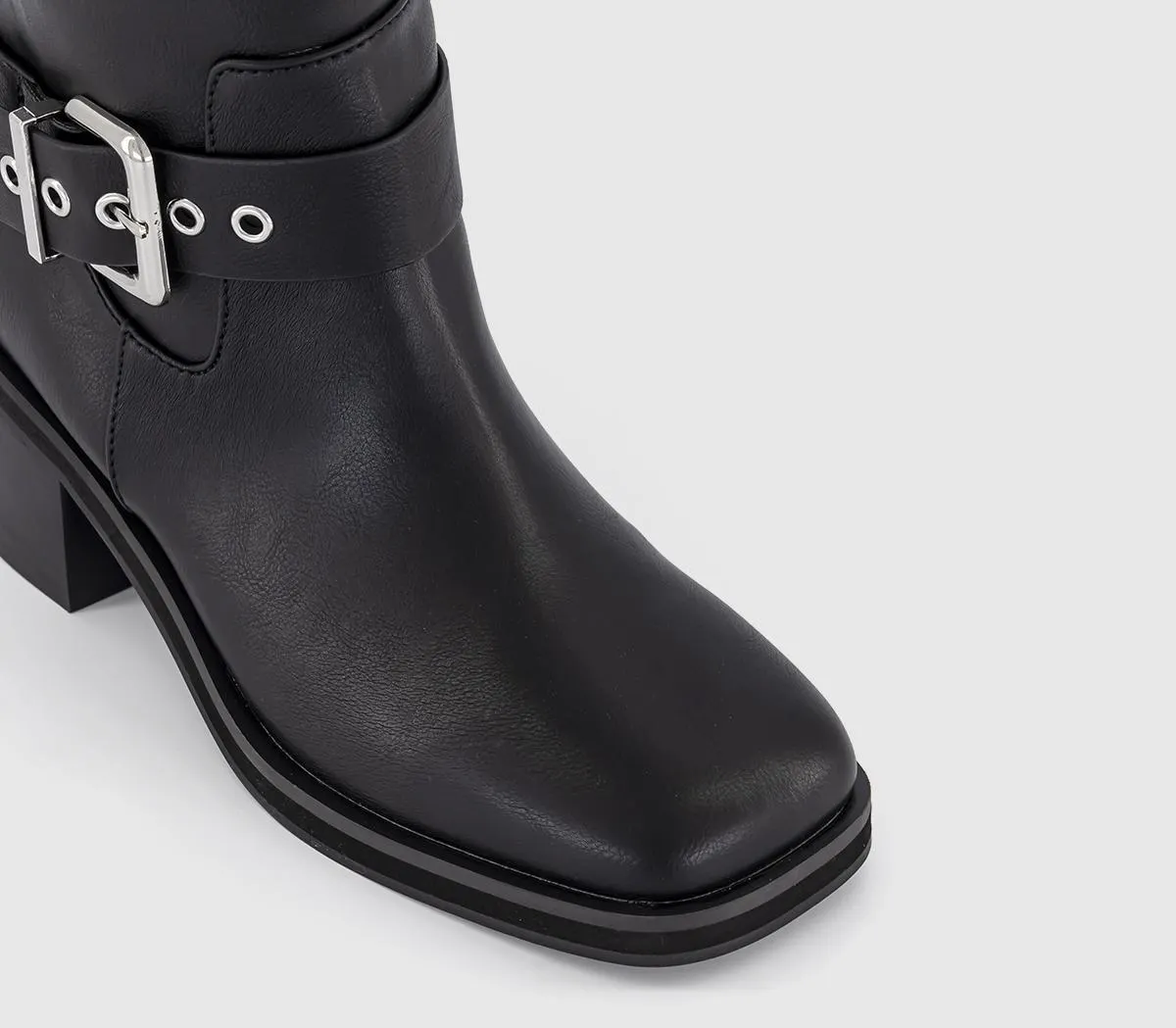 Kyra Buckle Strap Biker Knee Boots