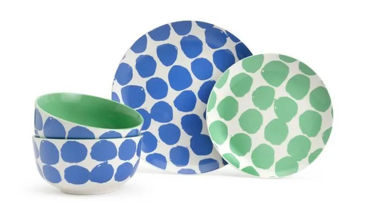 Habitat Abstract 12 Piece Stoneware Dinner Set