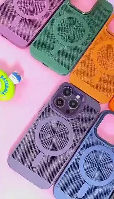 Phone Case For Apple With Magsafe iPhone 14 13 12 11 Plus Pro Max Bumper Frame Magnetic Support Wireless Charging Solid Colored Geometric Pattern TPU PC